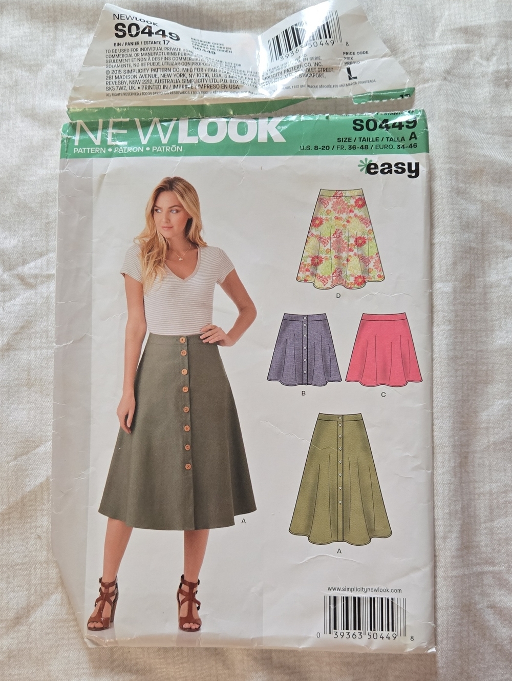 S0449 Uncut New Look Skirt Pattern Multiple Sizes & Styles